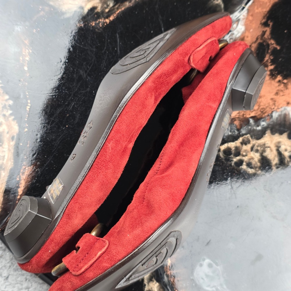 AGL Attilio Giusti Leombruni Ballet Flats Women 37 Red Suede Buckle Italy - Picture 11 of 11